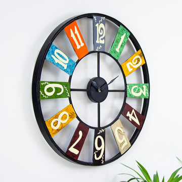 Geneva - Metal Multicolor Wall Clock for Home and Office (18 Inch)