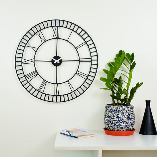 Montreal - Black Metal Wall Clock for Home and Office (24 Inch)