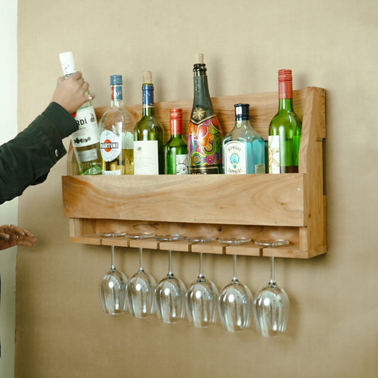 Laila 2.0: The 6-Bottle & 6-Glass Wine Rack