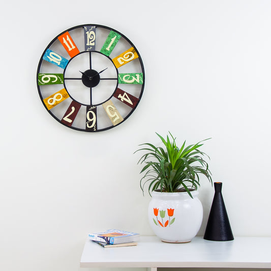 Geneva - Metal Multicolor Wall Clock for Home and Office (18 Inch)
